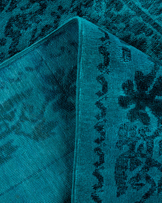 Contemporary Hand-Knotted Overdyed Blue Area Rug 6' 2" x 9' 0"