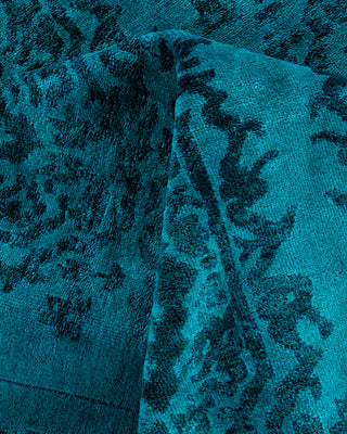 Contemporary Hand-Knotted Overdyed Blue Area Rug 6' 2" x 9' 0"