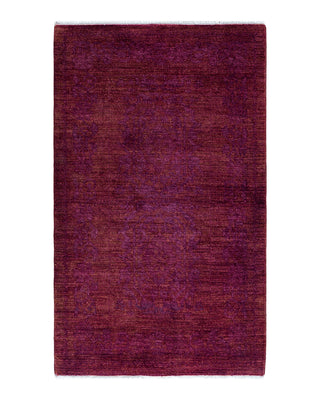 Vibrance, One-of-a-Kind Hand-Knotted Area Rug  - Purple, 3' 2" x 5' 3"