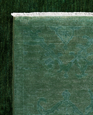 Overdyed One-of-a-Kind Wool Green Area Rug 12' 1" x 15' 8"