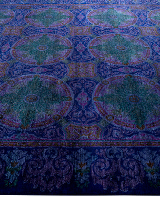 Overdyed One-of-a-Kind Wool Navy Area Rug 8' 2" x 9' 10"