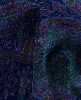 Overdyed One-of-a-Kind Wool Navy Area Rug 8' 2" x 9' 10"