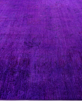 Contemporary Overdyed Wool Hand Knotted Purple Area Rug 8' 10" x 11' 10"