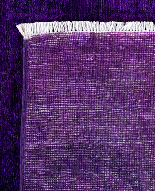 Contemporary Overdyed Wool Hand Knotted Purple Area Rug 8' 10" x 11' 10"