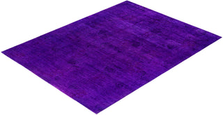 Contemporary Overdyed Wool Hand Knotted Purple Area Rug 8' 10" x 11' 10"