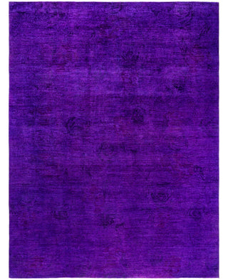 Contemporary Overdyed Wool Hand Knotted Purple Area Rug 8' 10" x 11' 10"