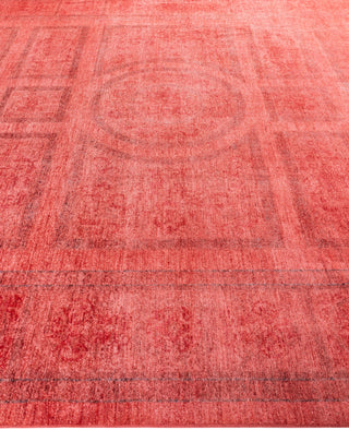 Contemporary Overdyed Wool Hand Knotted Pink Area Rug 9' 2" x 11' 9"