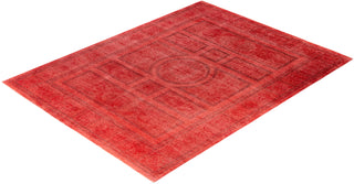 Contemporary Overdyed Wool Hand Knotted Pink Area Rug 9' 2" x 11' 9"
