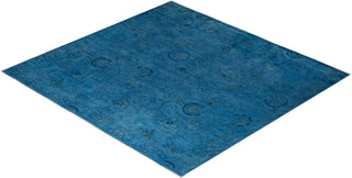 Modern Overdyed Hand Knotted Wool Blue Area Rug 8' 7" x 9' 0"