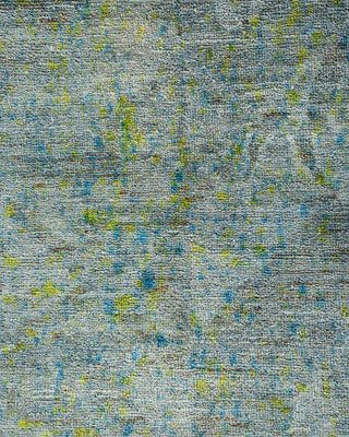 Contemporary Hand Knotted Overdyed Gray Square Area Rug 9' 0" x 9' 4"