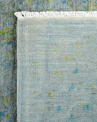 Contemporary Hand Knotted Overdyed Gray Square Area Rug 9' 0" x 9' 4"