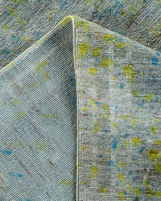 Contemporary Hand Knotted Overdyed Gray Square Area Rug 9' 0" x 9' 4"
