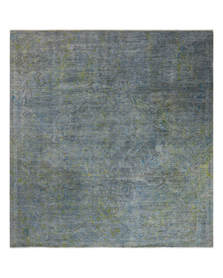 Contemporary Fine Vibrance Blue Wool Area Rug 9' 0" x 9' 4"