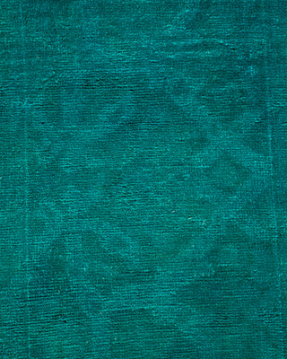 Modern Overdyed Hand Knotted Wool Green Area Rug 5' 1" x 7' 9"
