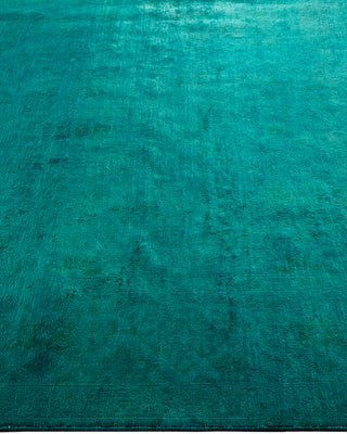 Contemporary Hand-Knotted Overdyed Green Area Rug 5' 1" x 7' 9"