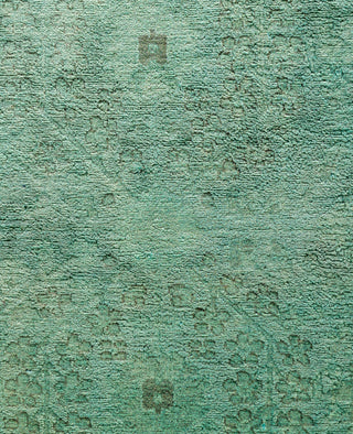 Overdyed Hand-Knotted Wool Modern-Contemporary Green Area Rug 5' 1" x 7' 7"