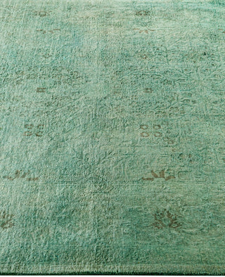 Overdyed Hand-Knotted Wool Modern-Contemporary Green Area Rug 5' 1" x 7' 7"