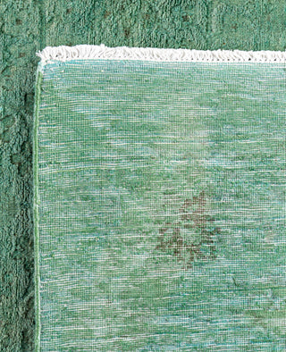 Overdyed Hand-Knotted Wool Modern-Contemporary Green Area Rug 5' 1" x 7' 7"