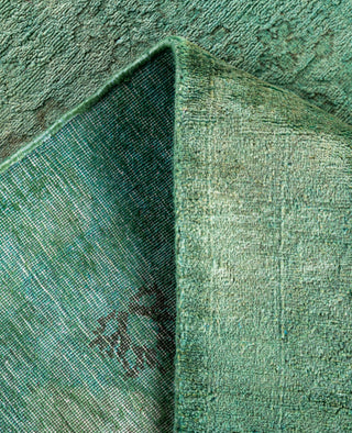 Overdyed Hand-Knotted Wool Modern-Contemporary Green Area Rug 5' 1" x 7' 7"