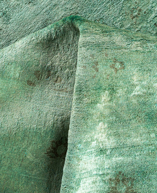 Overdyed Hand-Knotted Wool Modern-Contemporary Green Area Rug 5' 1" x 7' 7"