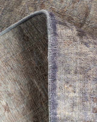Contemporary Hand Knotted Overdyed Gray Runner 2' 8" x 8' 0"