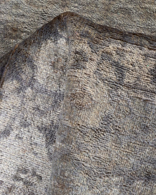 Contemporary Hand Knotted Overdyed Gray Runner 2' 8" x 8' 0"