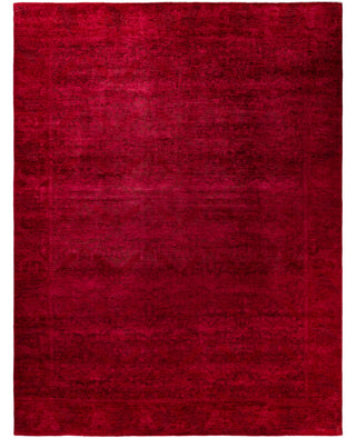 Overdyed Hand-Knotted Wool Modern-Contemporary Red Area Rug 9' 2" x 12' 1"
