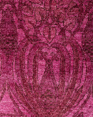 Contemporary Hand-Knotted Overdyed Pink Area Rug 6' 2" x 8' 10"