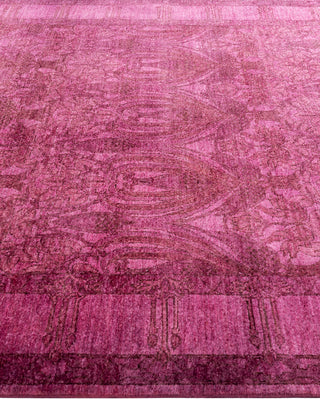 Contemporary Hand-Knotted Overdyed Pink Area Rug 6' 2" x 8' 10"