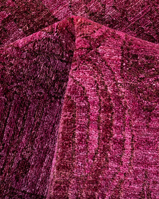 Contemporary Hand-Knotted Overdyed Pink Area Rug 6' 2" x 8' 10"
