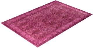 Contemporary Hand-Knotted Overdyed Pink Area Rug 6' 2" x 8' 10"