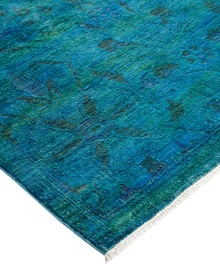 Modern Overdyed Hand Knotted Wool Blue Area Rug 3' 0" x 5' 5"