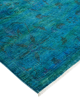 Contemporary Hand Knotted Overdyed Blue Area Rug 3' 0" x 5' 5"