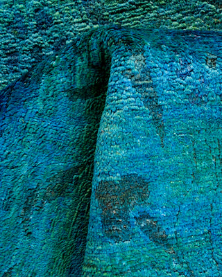 Contemporary Hand Knotted Overdyed Blue Area Rug 3' 0" x 5' 5"