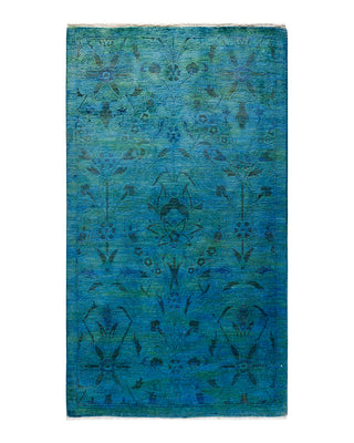 Contemporary Fine Vibrance Green Wool Area Rug 3' 0" x 5' 5"