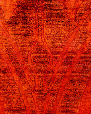 Contemporary Hand-Knotted Overdyed Orange Area Rug 9' 10" x 13' 4"