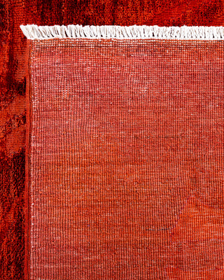 Contemporary Hand-Knotted Overdyed Orange Area Rug 9' 10" x 13' 4"