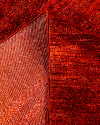 Contemporary Hand-Knotted Overdyed Orange Area Rug 9' 10" x 13' 4"