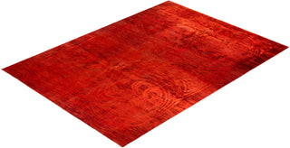 Contemporary Hand-Knotted Overdyed Orange Area Rug 9' 10" x 13' 4"