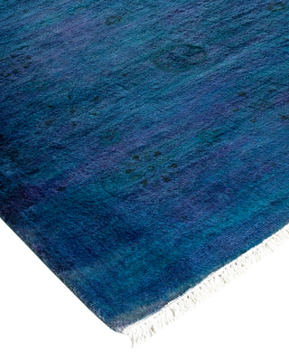 Modern Overdyed Hand Knotted Wool Blue Area Rug 8' 0" x 10' 0"