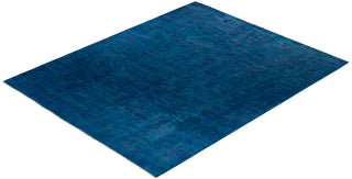 Modern Overdyed Hand Knotted Wool Blue Area Rug 8' 0" x 10' 0"