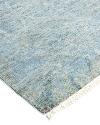 Modern Overdyed Hand Knotted Wool Blue Area Rug 6' 0" x 12' 2"