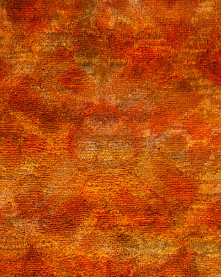 Contemporary Fine Vibrance Orange Wool Area Rug - 6' 1" x 12' 3"