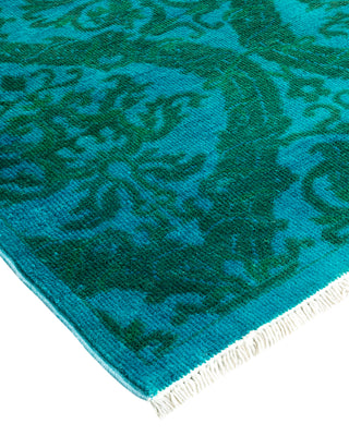 Contemporary Fine Vibrance Blue Wool Area Rug - 4' 1" x 6' 2"