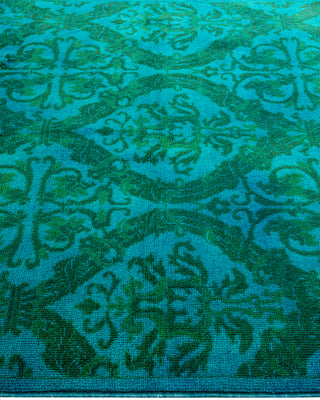 Contemporary Fine Vibrance Blue Wool Area Rug - 4' 1" x 6' 2"
