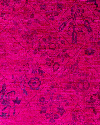 Overdyed Hand-Knotted Pink Area Rug 6' 1" x 9' 2"