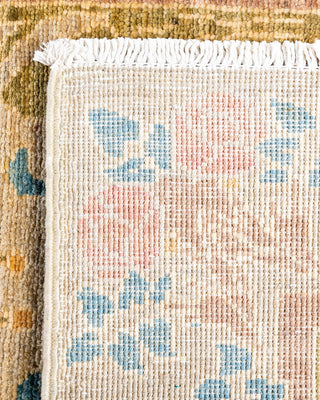 Contemporary Hand-Knotted Arts & Crafts Floral Beige Runner 2' 8" x 10' 0"