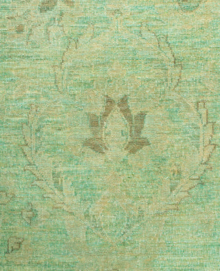 Overdyed Hand-Knotted Wool Modern-Contemporary Green Area Rug 8' 10" x 11' 5"