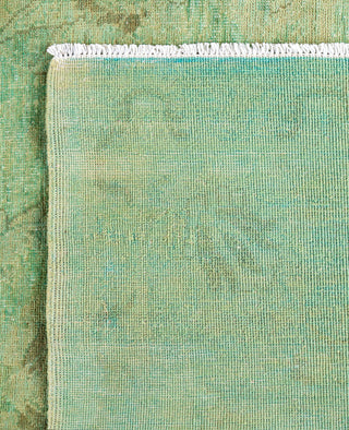 Overdyed Hand-Knotted Wool Modern-Contemporary Green Area Rug 8' 10" x 11' 5"