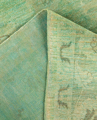 Overdyed Hand-Knotted Wool Modern-Contemporary Green Area Rug 8' 10" x 11' 5"
